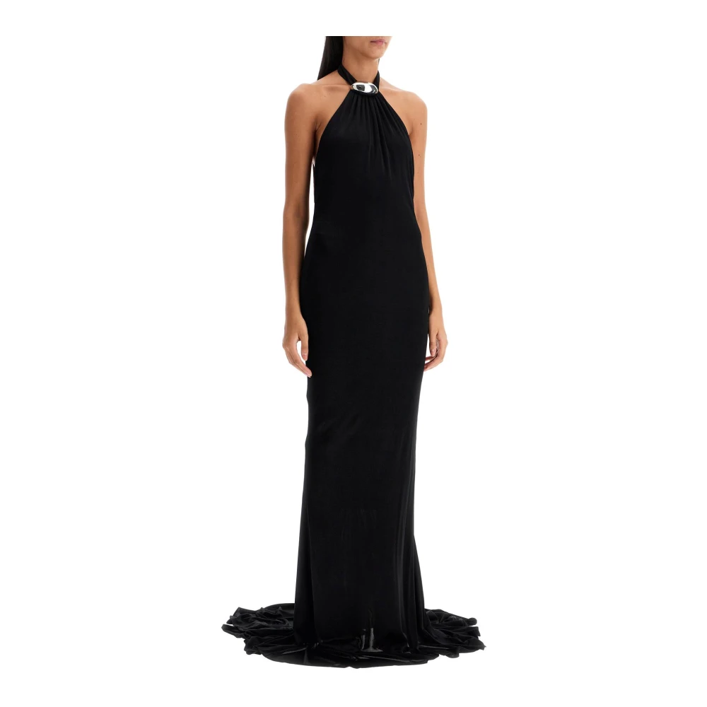 Giuseppe Di Morabito Rugloze Halternek Jersey Jurk met Sleep Black Dames