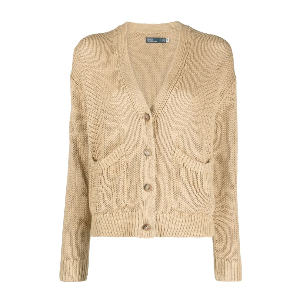Polo Ralph Lauren Beige Linnen Langemouwvest Beige Dames