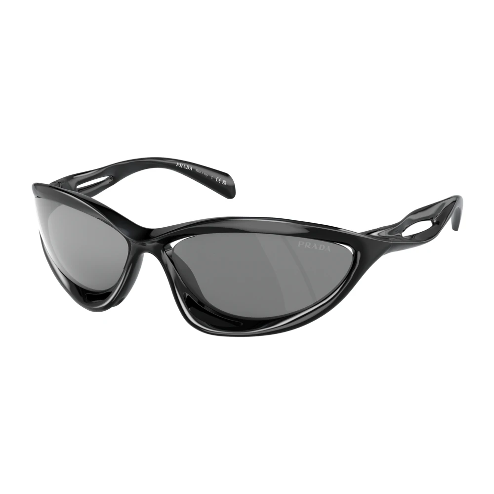 Prada Man Sunglass PR A26S - Frame color: Black, Lens color: Grey Mirror Silver - Image 3