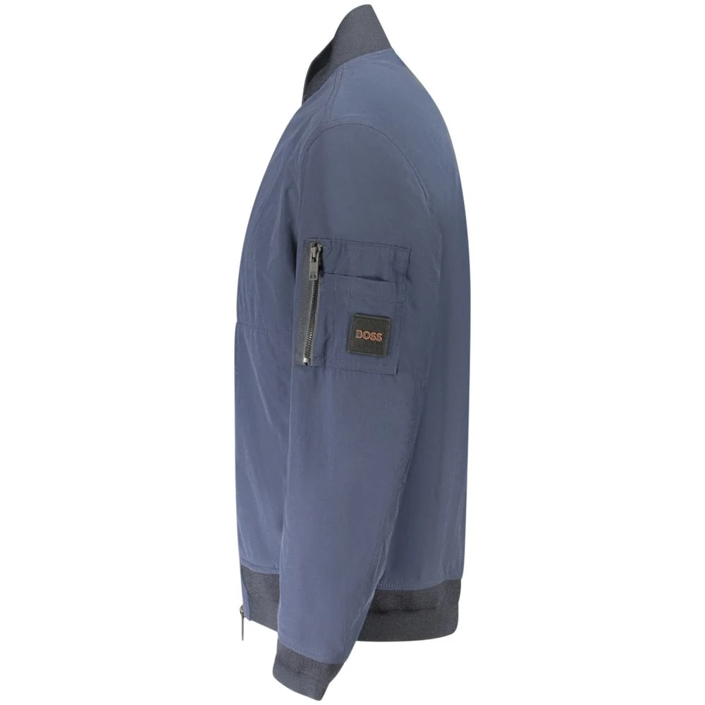 Hugo Boss Blauwe Jack met Ritssluiting en Lange Mouwen Blue Heren