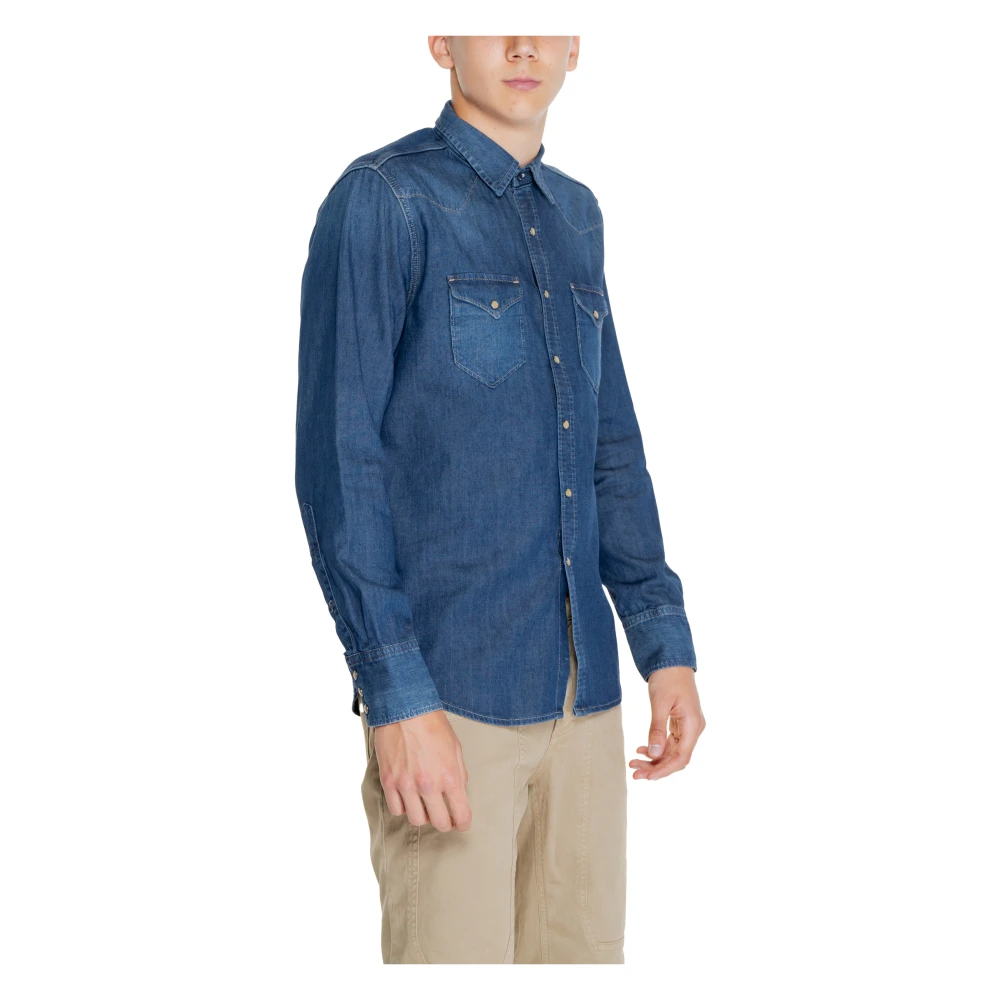 Replay Herenoverhemd Herfst Winter Collectie Blue Heren