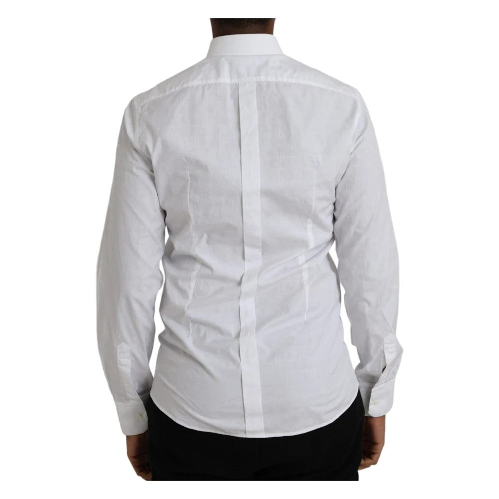 Dolce & Gabbana Wit Katoenen Shirt Gold Model White Heren