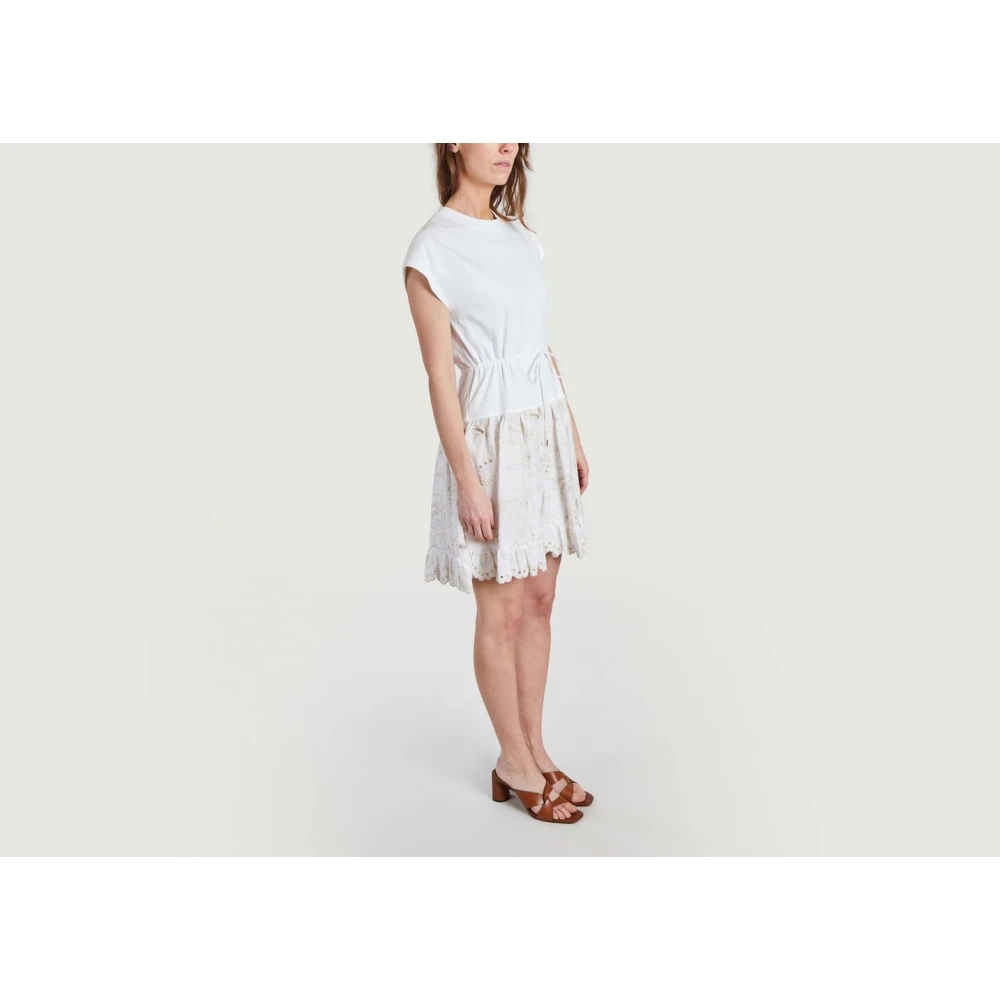 See by Chloé Witte Kant T-Shirt Jurk Multicolor Dames