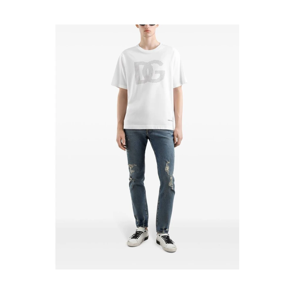 Dolce & Gabbana Witte Crew Neck T-shirt White Heren