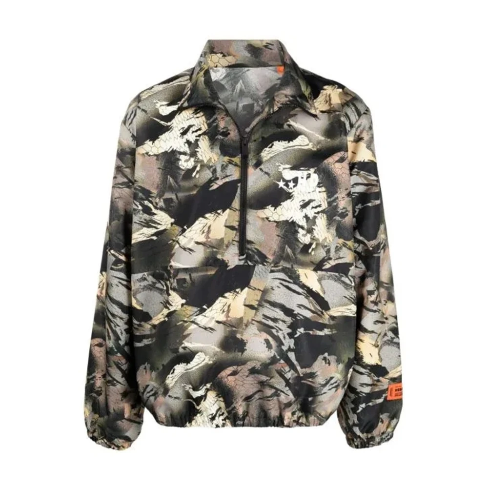 Heron Preston Camouflage Windbreaker met Logodetail Multicolor Heren