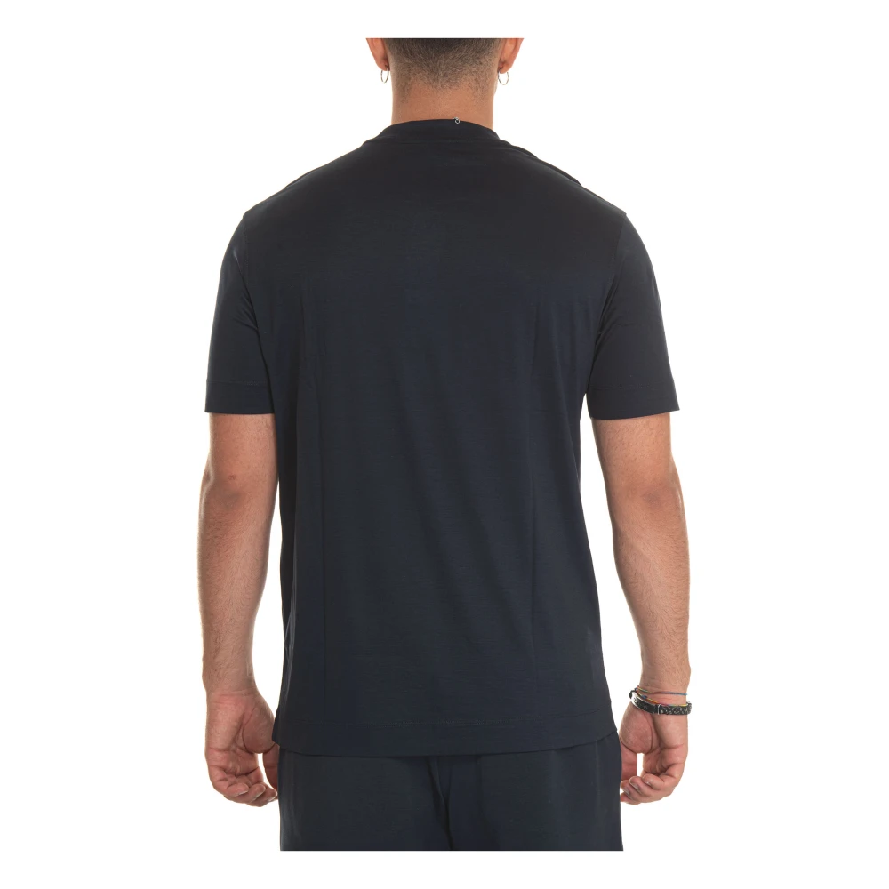 Emporio Armani Contrast Logo Tee Licht Stof Blue Heren