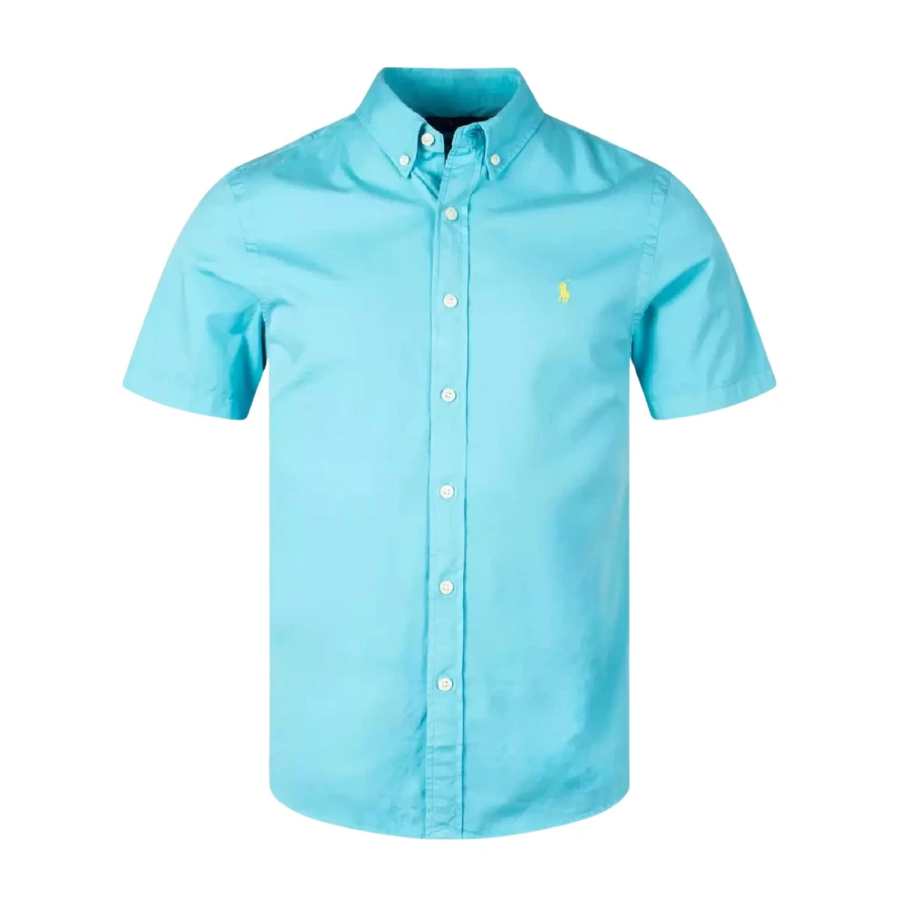 Ralph Lauren Slim Fit overhemd met korte mouwen Blue Heren