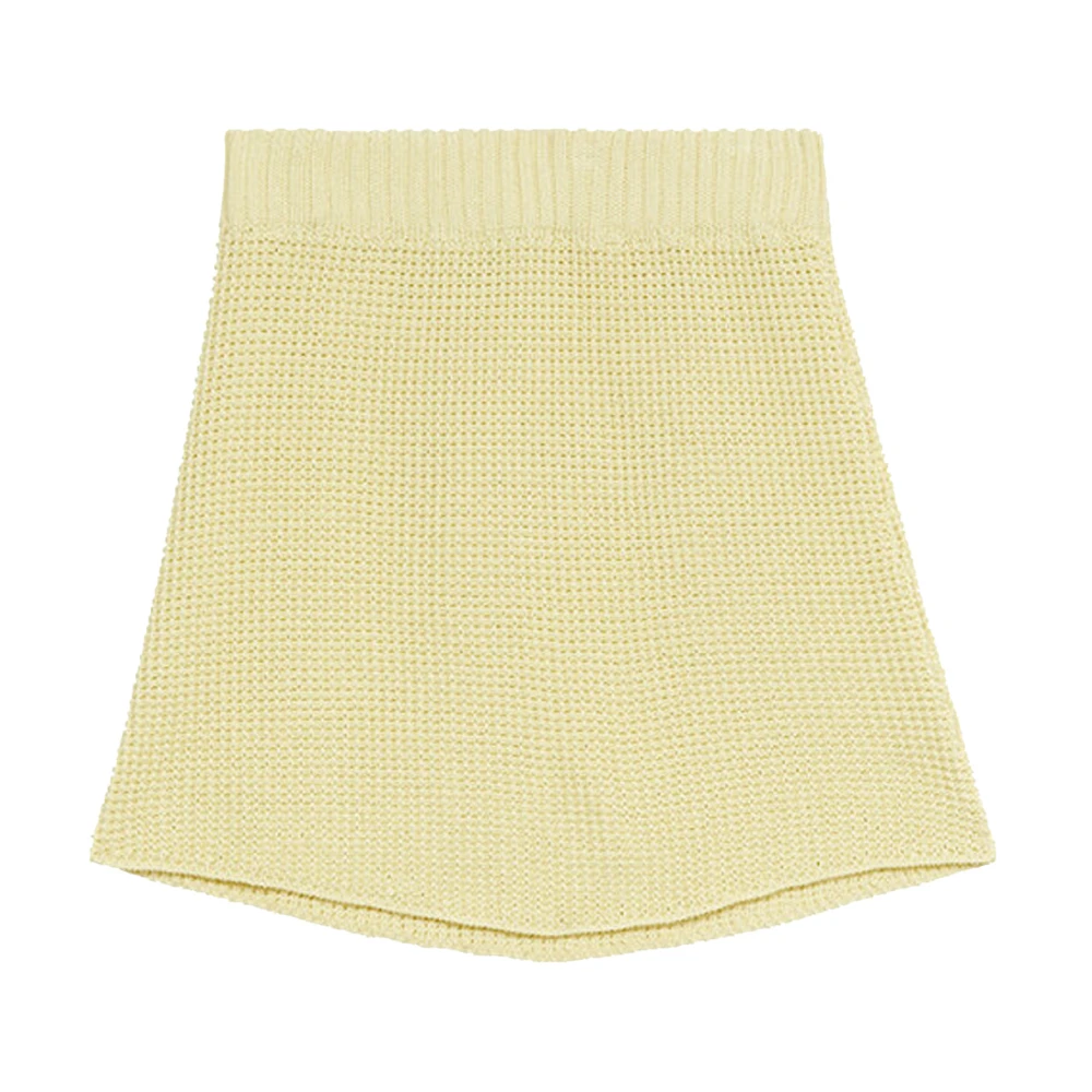 Rodebjer Cotton-Knit Mini Skirt Yellow Dames