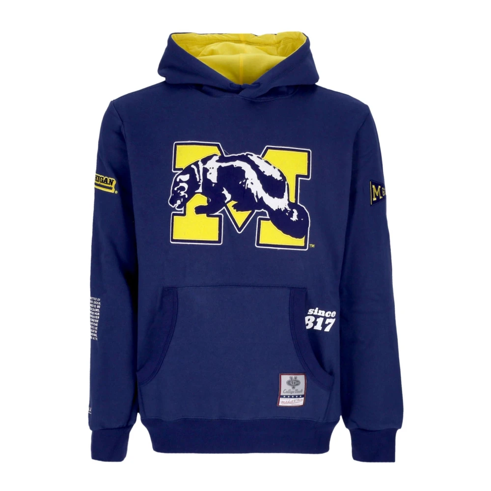 Mitchell & Ness Michigan Wolverines Fleece Hoodie Navy Blue Heren