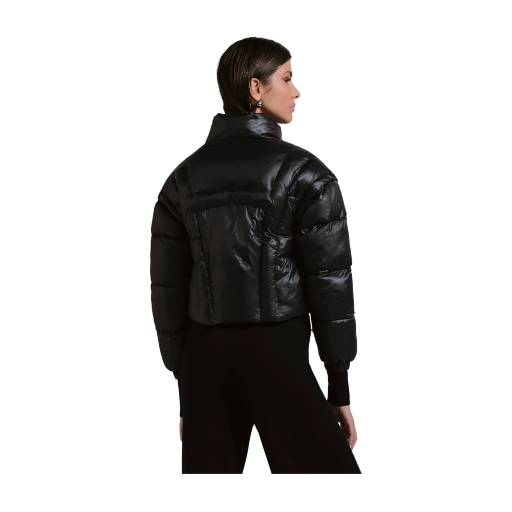 Hinnominate Zwarte korte pufferjas met afneembare mouwen Black Dames