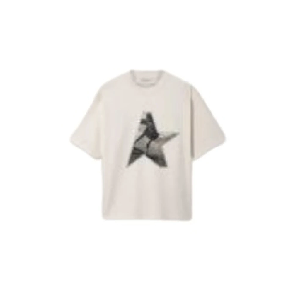Golden Goose Women's White T-Shirt With Raised Reverse Logo - T-Shirts - S- Tops