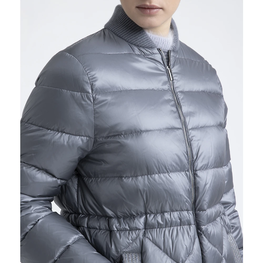 PESERICO Midi gewatteerde ganzendonsjas Gray Dames