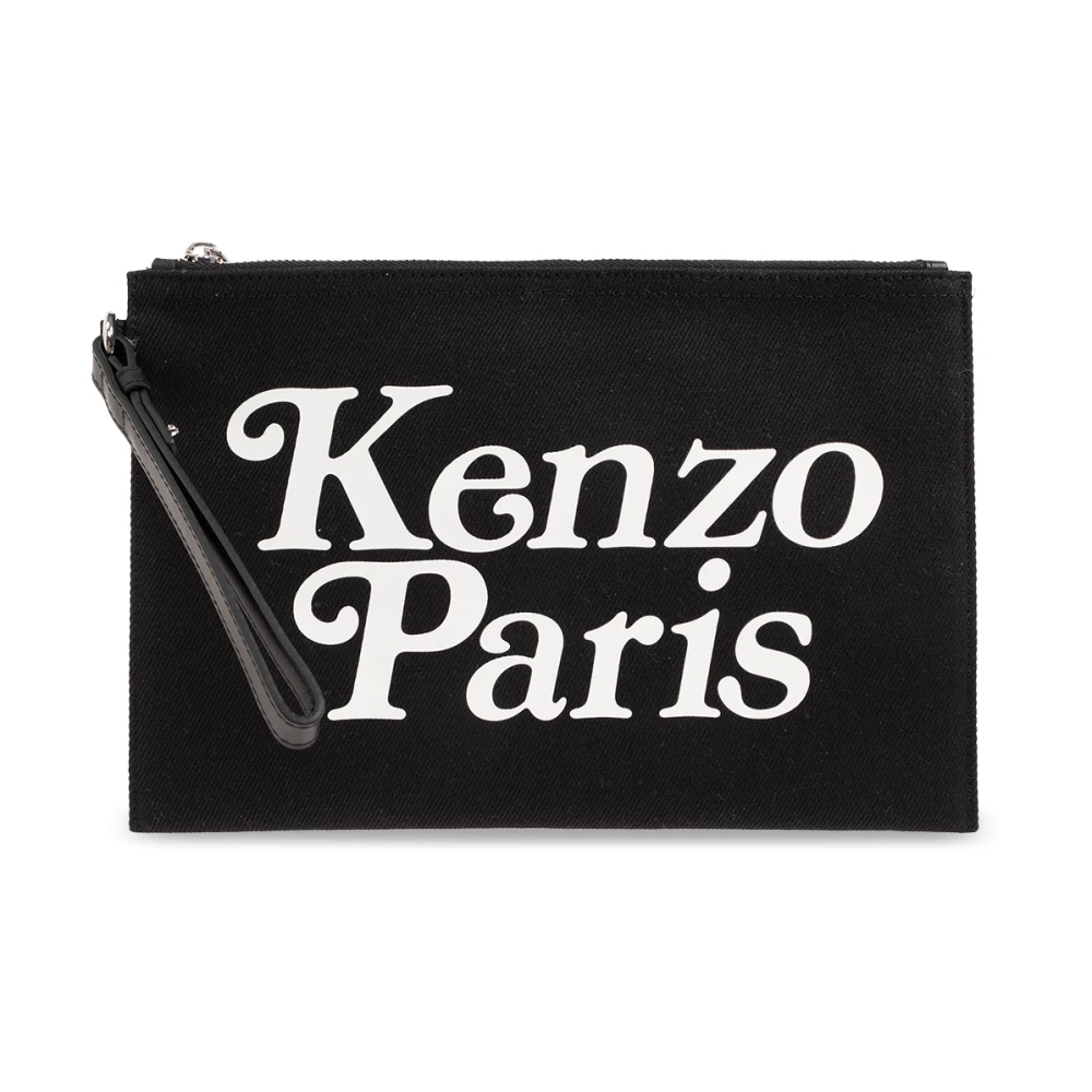 Kenzo Zwarte katoenen tas met logo print Black