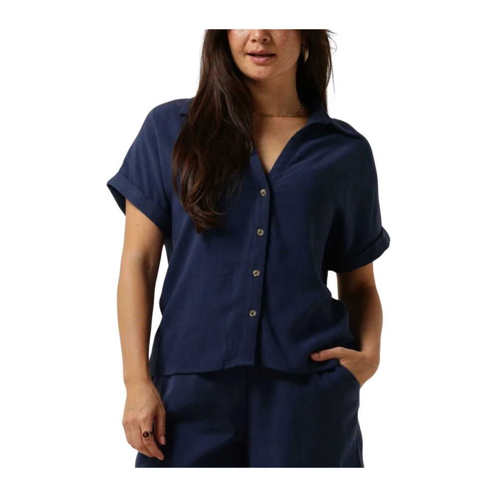 Ydence Navy Blue Blouse Charlee Blue Dames