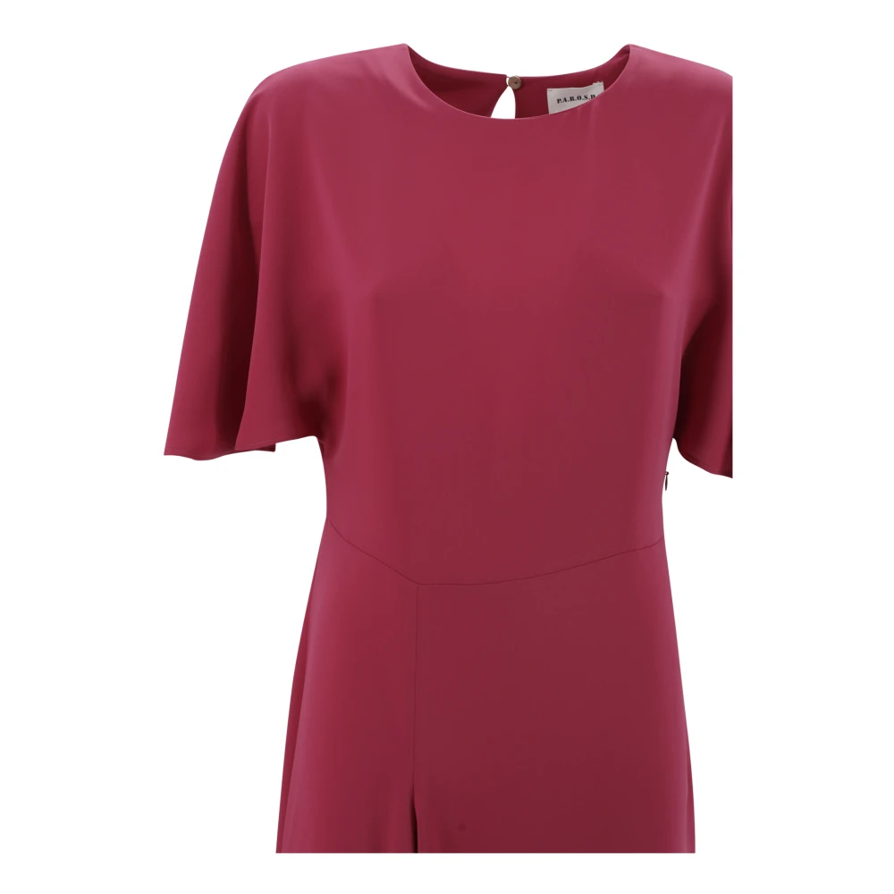 P.a.r.o.s.h. Rode Cady Ronde-Hals Jurk met Split Red Dames