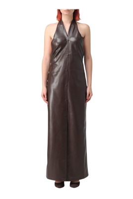 brown-leather-maxi-dress