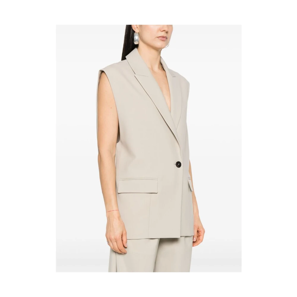 IRO Beige Mouwloze buitenkleding met pieklapels Beige Dames
