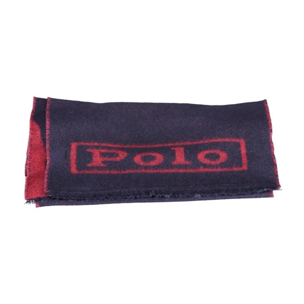 Ralph Lauren Men's Blue Winter Scarves, One Size, Navy And Red Scarf