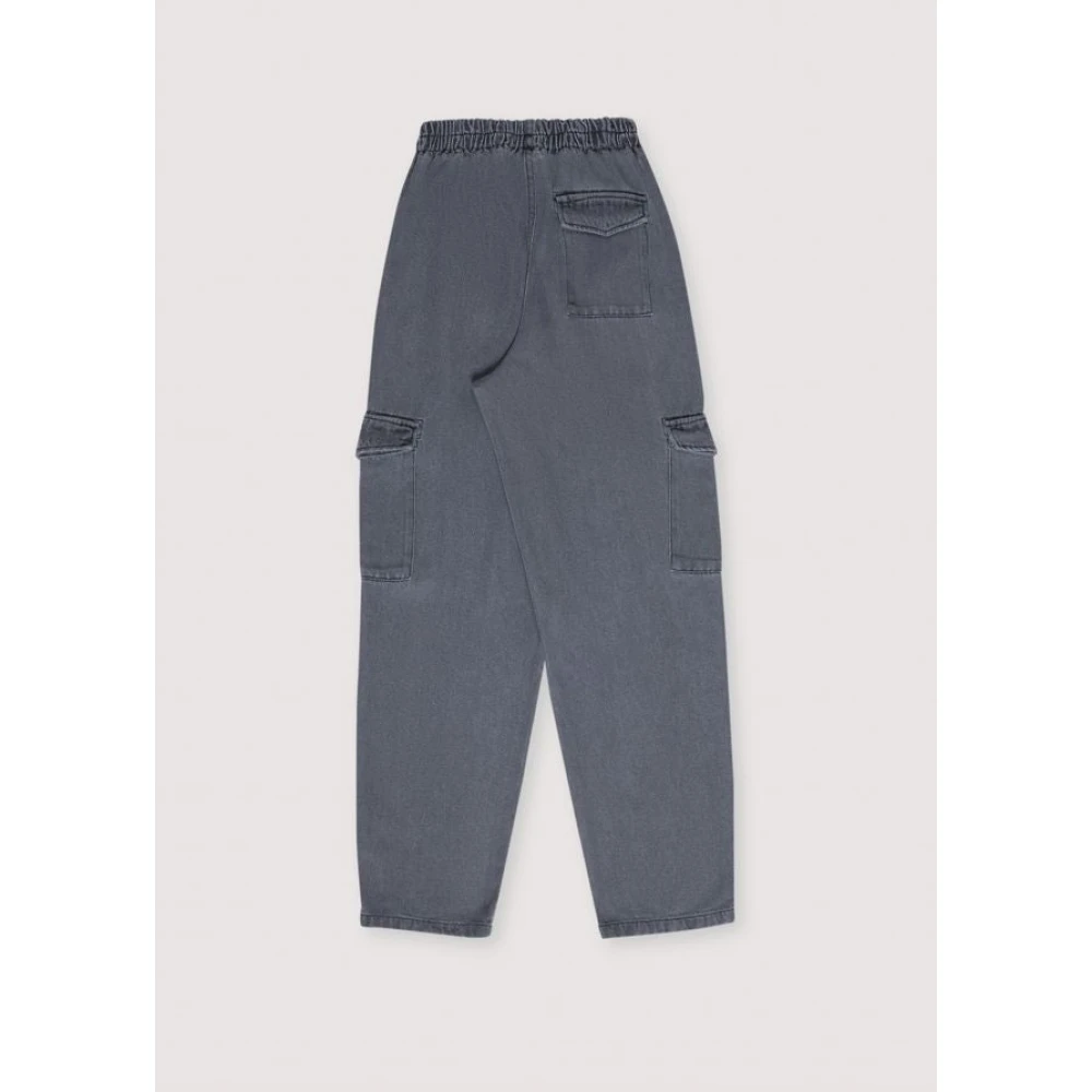 The New Society Gewassen Grijze Denim Cargo Broek Gray Dames