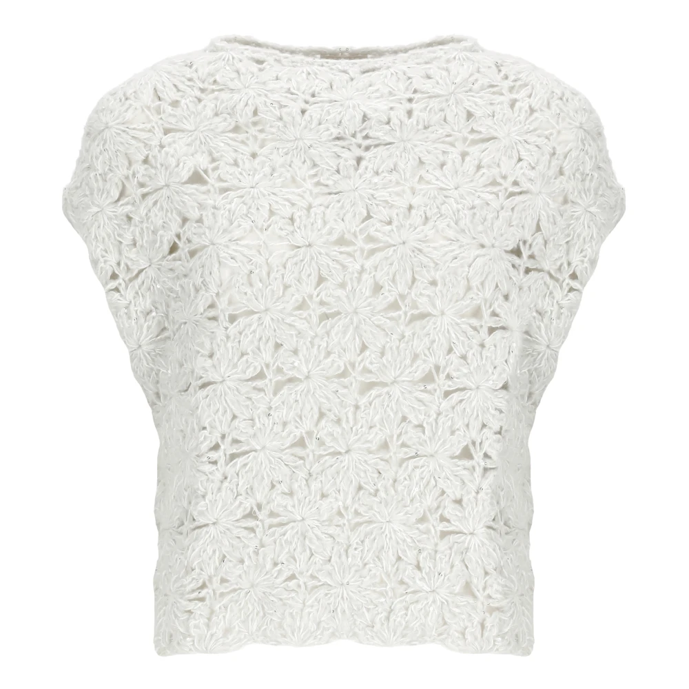 Antonelli Firenze Bloemen Mouwloze Trui Grijs Gray Dames