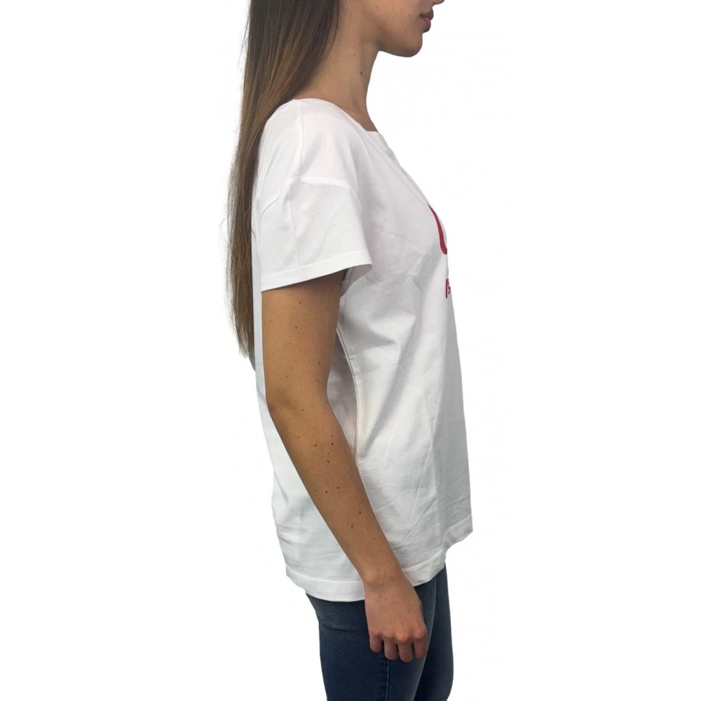Love Moschino Wit T-shirt met voorprint White Dames