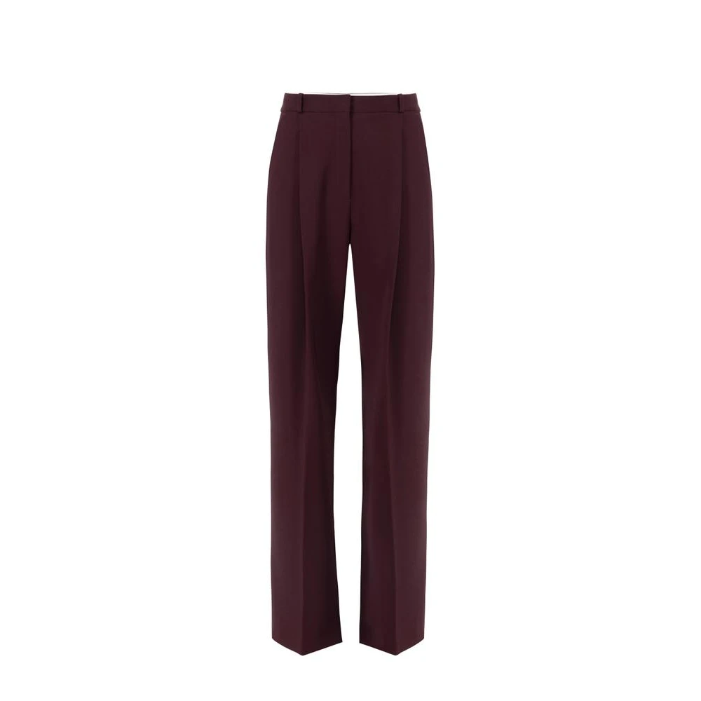 Elisabetta Franchi Red Wide Trousers, Female, Xs, Trousers In Lightweight Crêpe Fabric With Darts