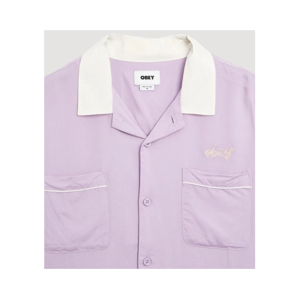 Obey Geweven Taglie Abb Shirt Purple Heren