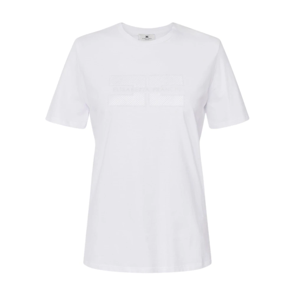 Elisabetta Franchi Casual katoenen T-shirt voor vrouwen White Dames