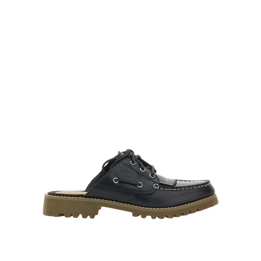Timberland Women's Black Mules, 5 Uk, Leather Boat Shoe Mules
