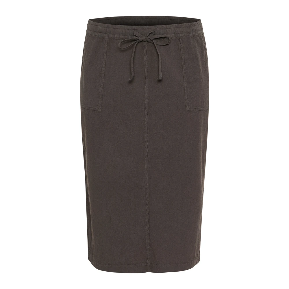 Kaffe Curve Zwarte Oester Rok met spleten Brown Dames
