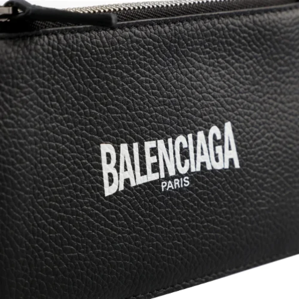 Balenciaga Leren Portemonnee Black Dames