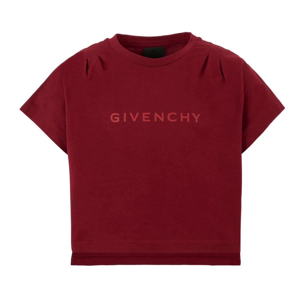 Givenchy Unisex Burgundy Short Sleeves T-Shirt 4G Motif