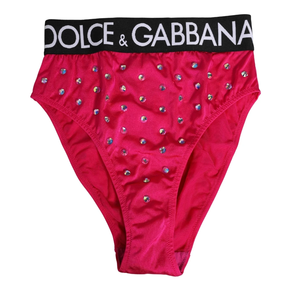 Dolce & Gabbana Women's Pink High-Waist Brief Panty - Underpants - S - Underwear