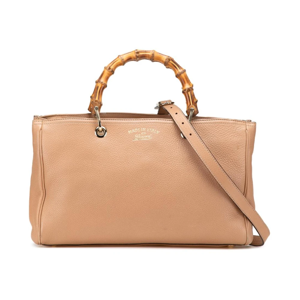 Gucci Vintage Women's Brown Pre-Owned Bamboo Shopper Tote Bamboo Handle