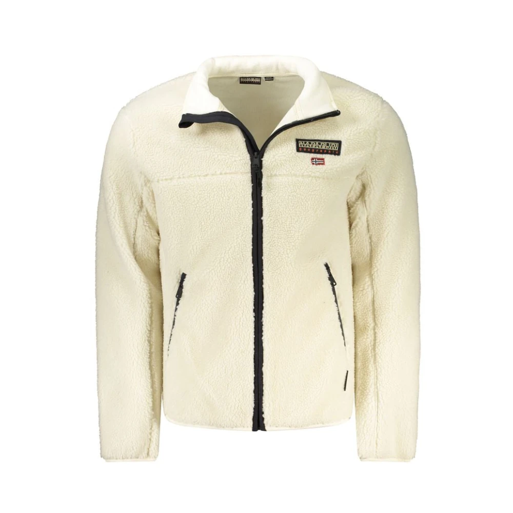 Napapijri Men's Beige Zip-Throughs, 2XL, White Polyester Jacket
