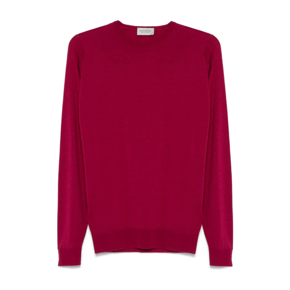 John Smedley Framboosroze Merinowollen Trui Pink Heren