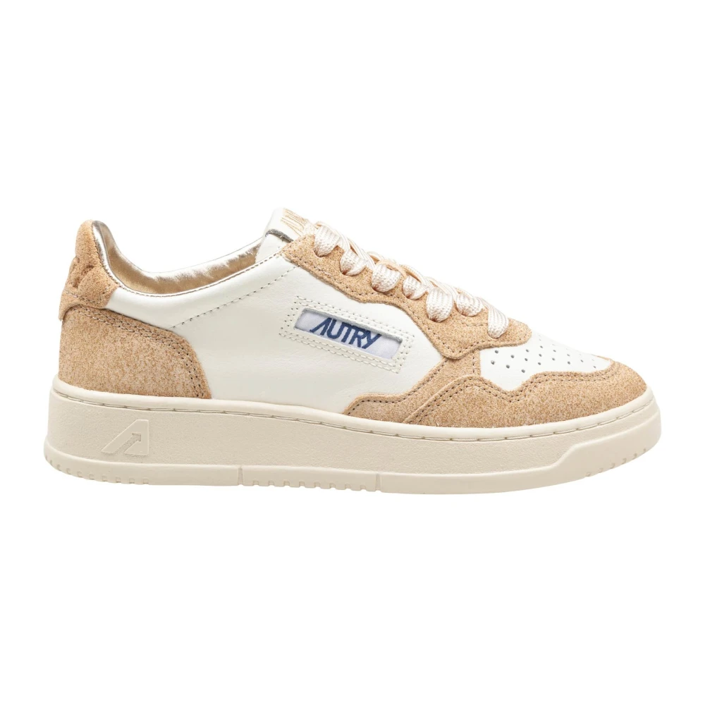 Autry Stijlvolle Leren Sneakers /Zand Dames Schoenen Beige