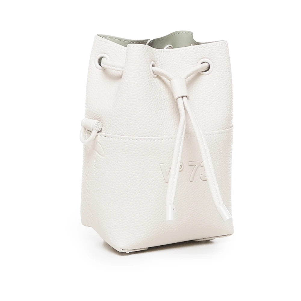 V73 Witte Mini Bucket Tas met Trekkoordsluiting White Dames