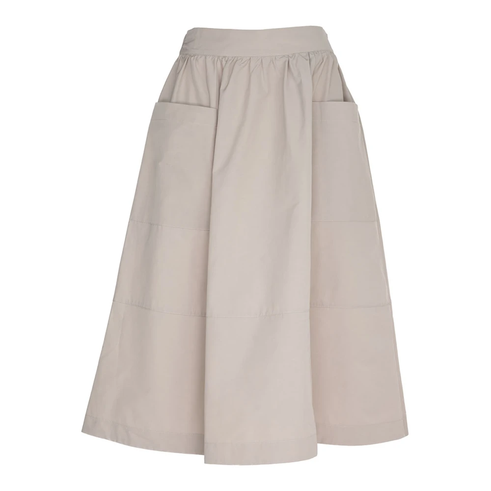 Vicario Cinque Flared katoenen taffeta rok met rits Beige Dames