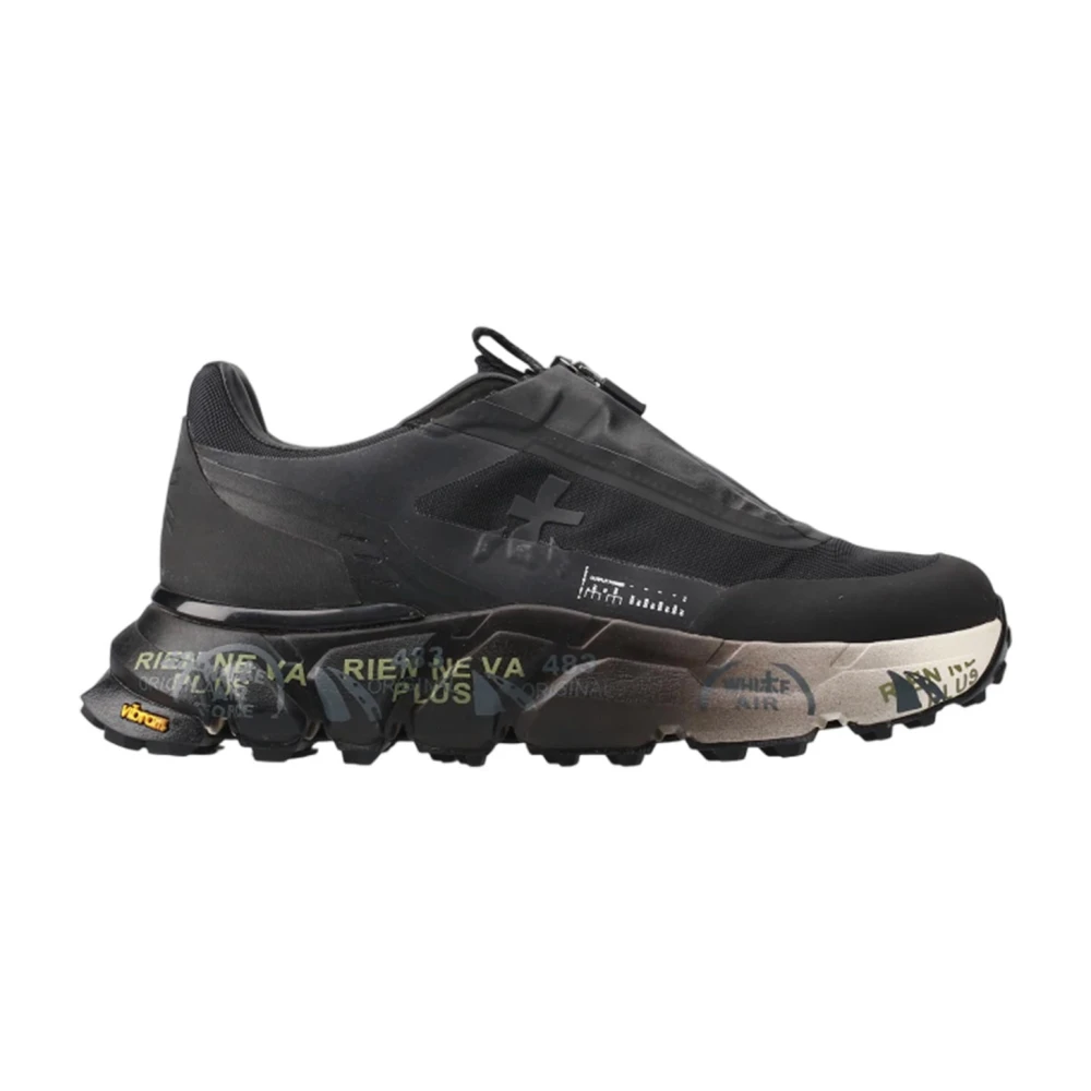 Premiata Leren sneakers met ritssluiting en logo Dames Schoenen Bruin