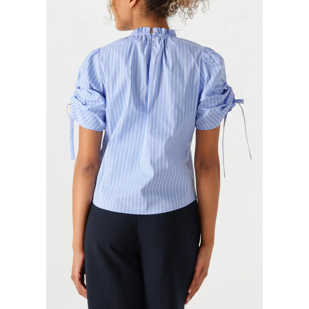 Co'Couture Lichtblauwe Pofmouw Blouse Blue Dames