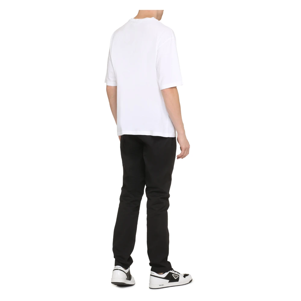 Dsquared2 Geribbelde ronde hals katoenen T-shirt White Heren