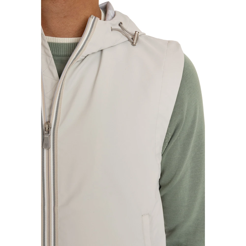 Eleventy Sand Gilet met Dubbele Rits White Heren