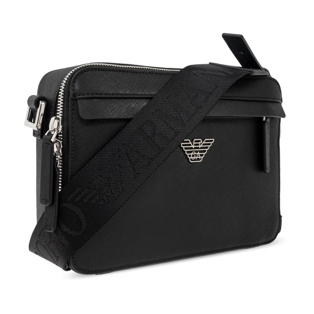 Emporio Armani Schoudertas met logo Black Heren