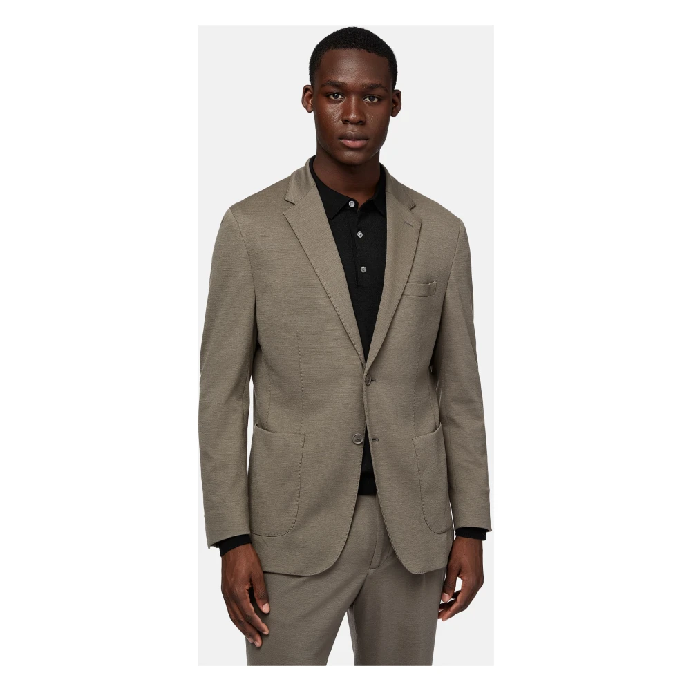 Boggi Milano B-Tech Nylon en Wol Jas Beige Heren