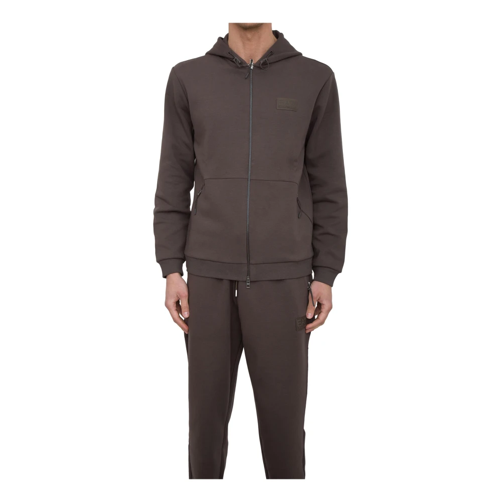 Emporio Armani Ea7 Men's Gray Taupe Sweatshirt For Stylish Comfort