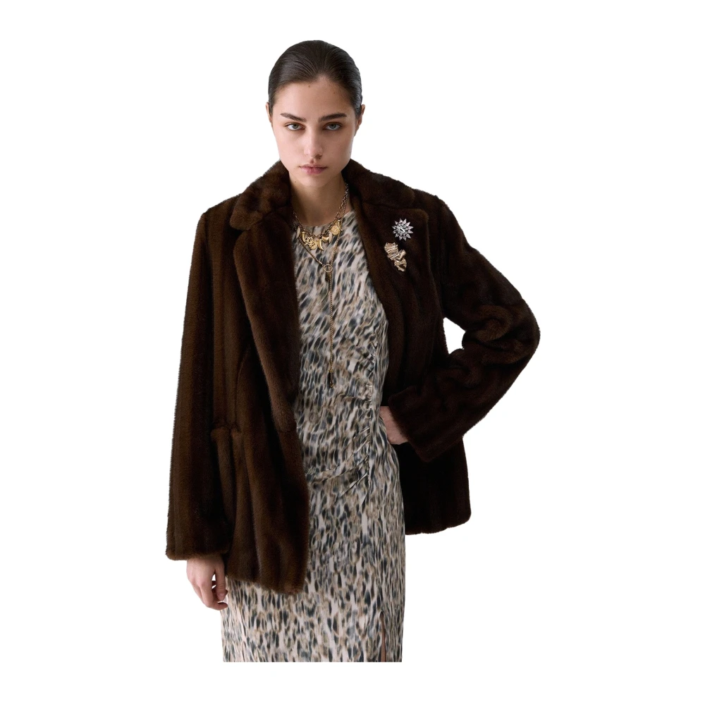 Liu Jo Donna Marrone - Blazer In Ecopelliccia - Jackets - L - Immagine 3