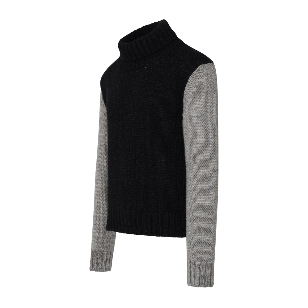 Dolce & Gabbana Geribbelde tweekleurige alpaca trui Gray Heren