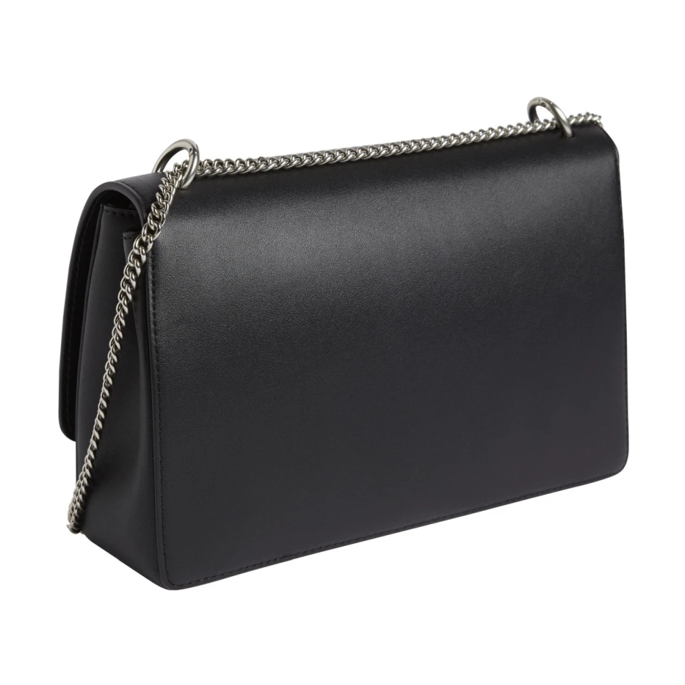 Calvin Klein Jeans Zwarte Crossbody Tas met Gebeeldhouwde Klep Black Dames