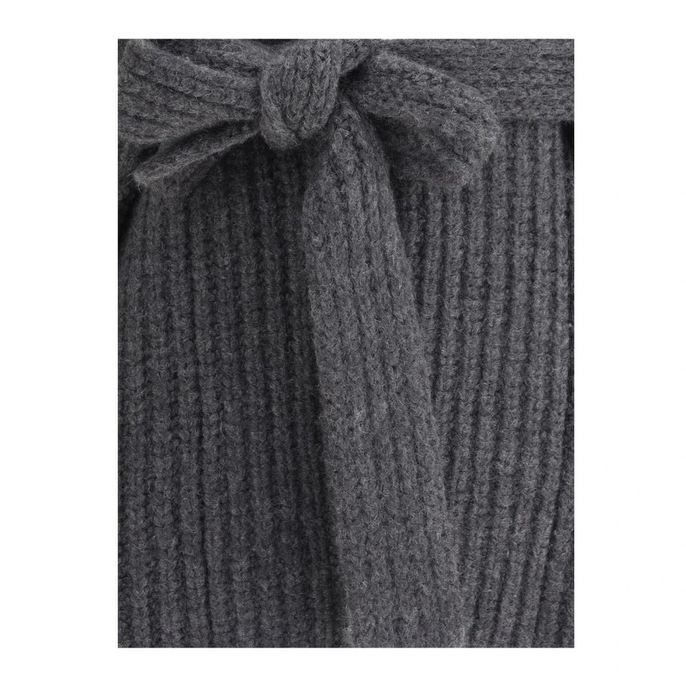 The Row Geribbelde wollen vest met afneembare sjerp Gray Dames